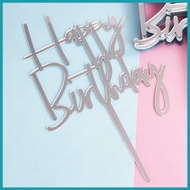 其他品牌 - 生日蛋糕插牌 Happy Birthday 銀色