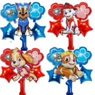 6pcs Cartoon Paw Patrol Theme Foil Balloon Number Balloon Childrens Birthday Party Decoration Baby G