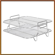 [chasoedivine.] Air Fryer Rack For  5.5L Air Fryer, 2 Tier Air Fryer Grill/Shelf/Dehydrator Rack Squ
