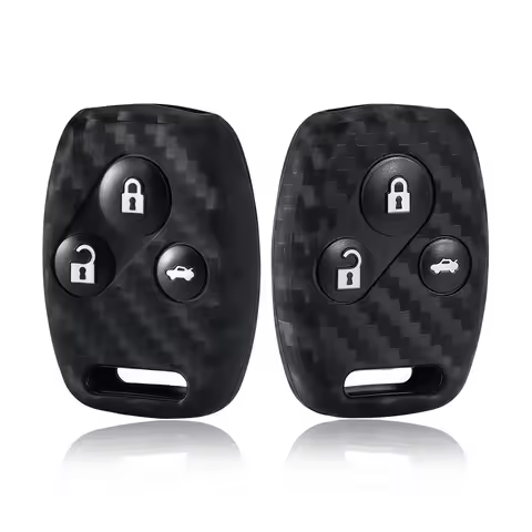 Carbon Fiber Silicone Car Key Case Cover Remote Fob for Honda Accord 7 Jazz FRV Civic CR-V 2008 Crz 