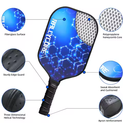 Pickleball Set for 2 Players Honeycomb Core Paddles with 4 Balls & Carry Bag for Indoor Outdoor