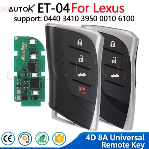 Universal EoneBoss ET-04 Smart Key For Lexus LC LS500 LS500H UX ES300H ES200 Remote Key 4D 8A Keyles