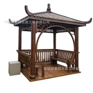 Gazebo Outdoor Courtyard Small Wooden House Anti-Corrosion Wood Gazebo Outdoor Cultural Corridor Chi