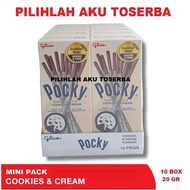 Glico Pocky MINI PACK COOKIES & CREAM - ( HARGA PER 10 BOX )