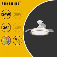 (CFCU-24W) LED 24W 36吋可搖控可逆轉伸縮扇葉風扇燈 3000K/4000K/6500K #LED風扇燈 #LED吊燈 #LED天花燈 #家居燈飾