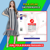Pola Jiplak Daster Ruffle [ Pola Baju Jamblang Studio ] Pola Daster Dewasa