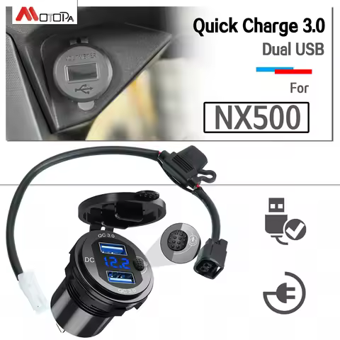 Motorcycle NX500 Quick Charge 3.0 Dual USB charger For Honda NX400 NX500 2024 Nx 400 500 2024 2025