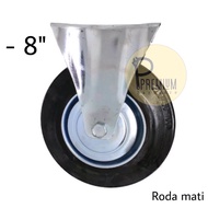 8" RUBBER WHEELS DEAD TROLLEY WHEELS RIDGIT FIXED DISPLAY WHEELS 200 MM