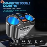 Bluetooth 5.0 FM Transmitter 12V Socket Cigarette Lighter Splitter Power Adapter Dual USB 4.8A Car Charger with Voltage Display YK