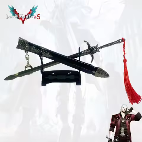 8inch Devil May Cry Dante Rebellion Sword Metal Model Unsharpened Black Blade Red Tassel Fittingsr A