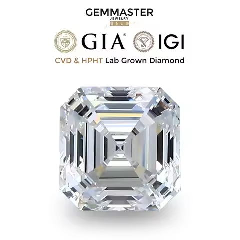Asscher cut Lab Grown Diamonds GIA IGI certificate 1ct 2ct 3ct Synthetic Diamond Wholesale HPHT CVD