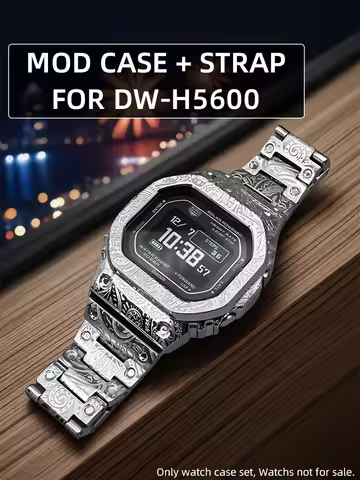 Stainless Steel bezel watch band for Casio 3516 DW-H5600 Mod Kit case strap Engraved Bezel & Bracele