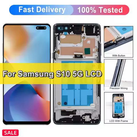 TFT S10 5G Screen Replacement, For Samsung Galaxy S10 5G LCD Display G977U SM-G977B Touch Digitizer 