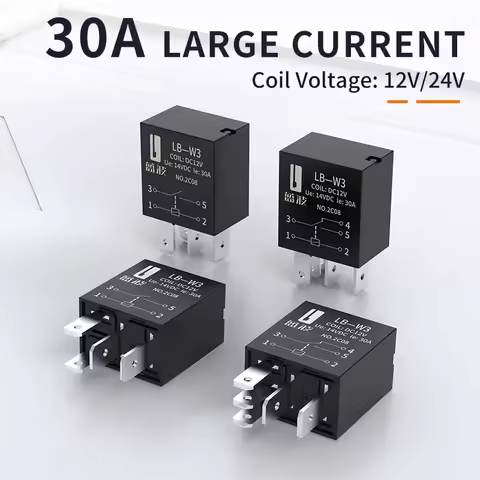 LANBOO Violet relay for Car 12V/24V 30A 4PIN/5PIN 1NO/1NO1NC Car modification parts