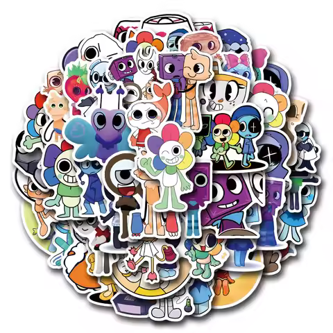50pcs Cartoon Animation Dandy World Decorative Handbook Stationery Water Cup Computer Waterproof Sti