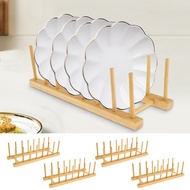 Bamboo Dish Dying Rack Stable Plate Storage Rack Convenient Drain Tray Drain Rack Versatile Storage 