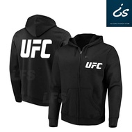 Baju Jaket Hoodie Zipper UFC FIGHT Warna Hitam Cotton Fleece