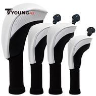 [Available] Golf Wood Headcovers 4 Piece Set Driver Fairway Hybrid Covers for Clubs Golf Supplies