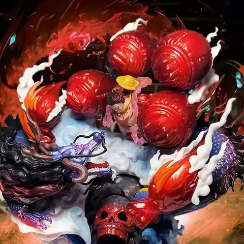 One Piece Four Emperors Luffy VS Kaido Scene GK PVC Statue Exquisite Craft Boxed Desktop PC Case Cab