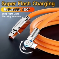 1M/2M 180° Rotatable Charging Cables PD 120W  Fast Charging  USB A TO TYPEC Data Cable  For Android 
