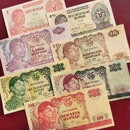 Set Uang Kuno Sudirman Tahun 1968 ( 1 Rupiah - 100 Rupiah ) Gress