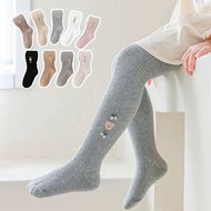 女童可愛刺繡保暖褲襪