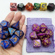 A Set of 7 dinosaur Patterns, Role-Playing Game Dice+D & D Dice Bag (D6 D20 D10 D12 D4 D8)