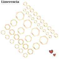 LIMERENCIA 40 PCS Lock Nut Assortment, G1/8 G1/4 G3/8 G1/2 G3/4 G1 Thin Hex Lock Nuts, Golden Hex Pi