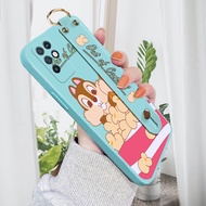 (Wristband Stand) For Infinix Note 10 Pro NFC Note 8 Note 8i Sneaking Cute Squirrel Soft Liquid Silicone Casing Full Cover Camera Shockproof Protection Phone Case