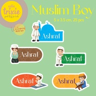 Muslim Boy's Name Label Sticker