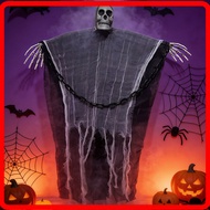 Halloween decoration gauze, red eye, skull, chain hanging, haunted house, external hanging, haunted 