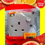 (1 Gang) Switched Socket Outlet, 13A 250V, Socket Plug, Extension Plug, Extension Socket Plug Dindin