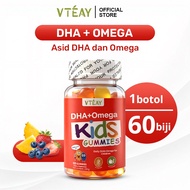 VTEAY DHA+Omega Kids Vitamin Gummies Multivitamin Gummy kids supplement kanak-kanak suplemen Brain D