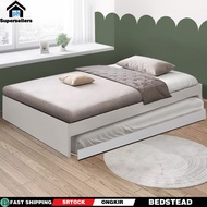 Classic wooden single bed frame with drawers, easy to assemble single person pull-out bed