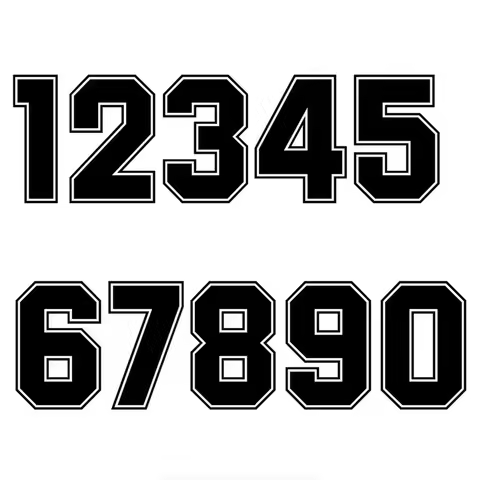 A1111 # Numbers 0123456789 Helmet Racing Vinyl Decals Motorcycle Accessories Sticker