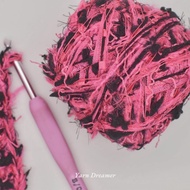Rose Black Yarn for Crochet Bundle  Fluffy Yarn  Fuzzy Yarn  Wool Yarn  Knitting Yarn  Pink Yarns