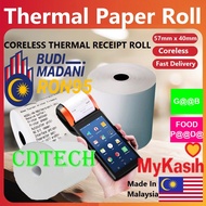Thermal Paper Roll 57mm x 40mm CORELESS Kertas Receipt foodpanda Food Panda 57x40 My kasih machine b