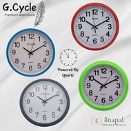 G.Cycle Round Colourful Glass Quartz Analog Modern Silent Quiet Home Office Living Wall Clock Jam Di