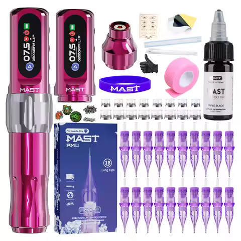 Mast Tour2 Pro Wireless Tattoo Machine Set 3.5mm Stroke 800mAh Battery* 2 Ultra-lightweight Design w