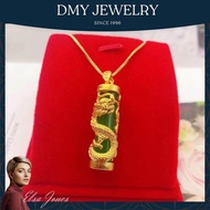 DMY Jewelry Rantai Leher Emas 916 Original/Emas Korea Cop 916/Dragon Jade Pendant/Rantai Leher Lelak