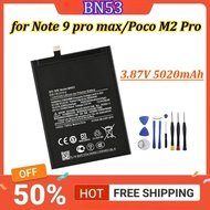New Battery 3.87V 5020mAh BN53 for Note 9 pro max/Poco M2 Pro Replacement Mobile Phone Batteries + F