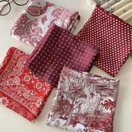 American Hot Girl Red Retro Cashew Flower Silk Scarf Belt Women Layered Jeans Waist Accessories Smal