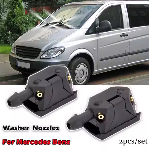 2Pcs Mounted Onto 8/9mm Arm Car Windscreen Washer Nozzles For Mercedes Benz Vito 638 639 W638 W639 W