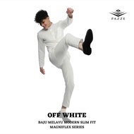 [Magniflex] Off White BAJU MELAYU FLEXY STRETCH SLIM FIT + FREE Butang Baju Melayu Crystal Raya2024
