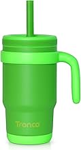 Tronco 14 oz Kids Insulated Tumbler with Handle & Spill Resistant Flexible Straw, BPA-Free Stainless