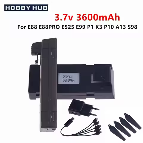For E88 E88 PRO E525 E525PRO P1 K3 S2 E99 K7 E55 3.7V 3600mAh Large Capacity Lithium Battery Folding