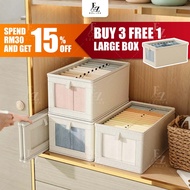 (FREE GIFT) Ezlife Foldable Storage Box With Window Clothes Organizer Wardrobe Dividers Fabric Pants
