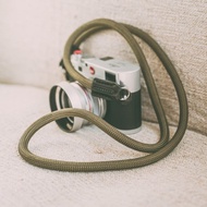 相機帶 軍綠色 9mm 登山繩 復古手工真皮  菲林 電話繩 攝影