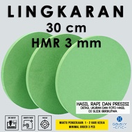 HIJAU 30 cm Circle - 3 mm HMR - Green MDF Board HMR/