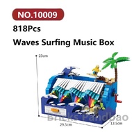 ✨Waves Surfing Music Box Assembly Model 818 Pcs KAZI Decoration Snap-Fit Adult Hobby Models Kit